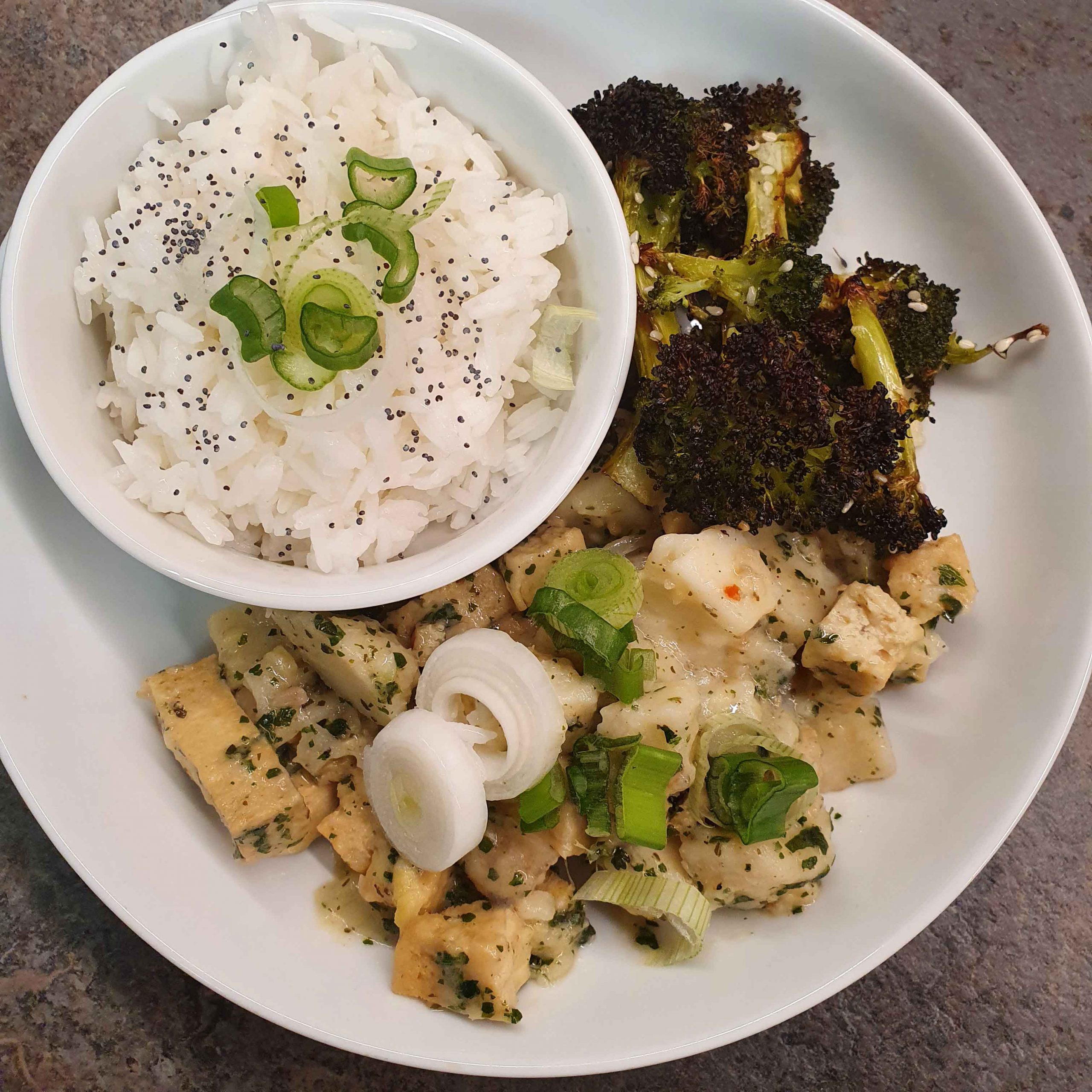 Coriander Tofu, Yam In A Creamy Thai Coconut Sauce